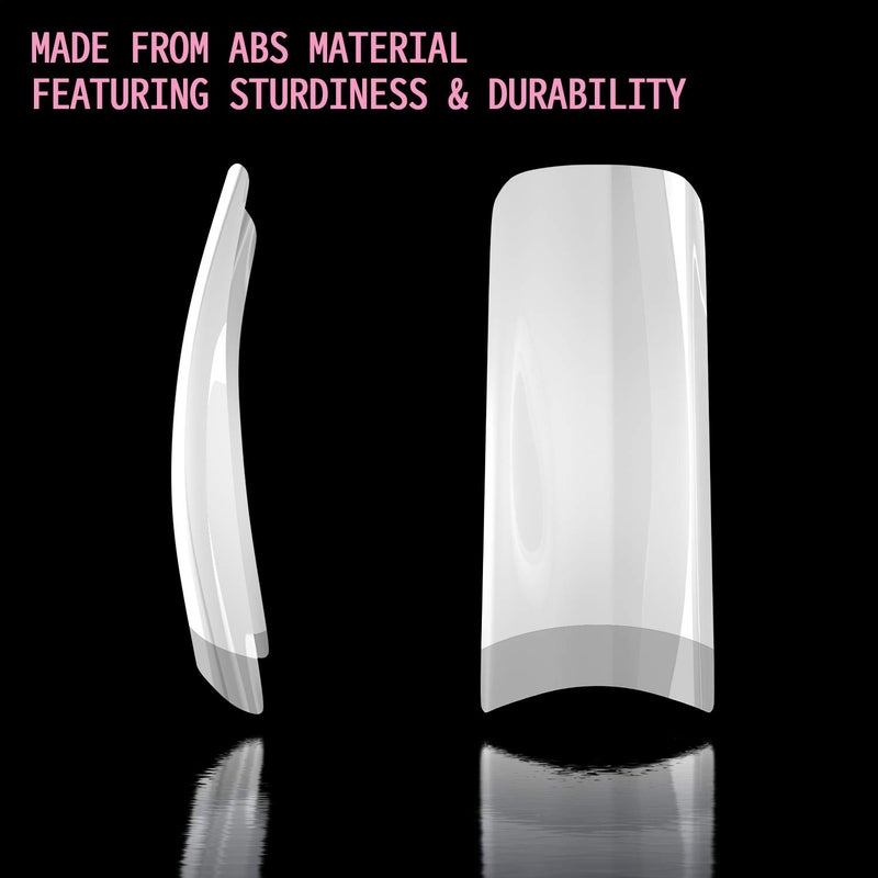 Dockapa Acrylic Nail Tips 500pcs, French Fake Nails Natural False Nail Tips with Nail Clipper and Storage Case for Nail Art Salon and Home DIY (10 Sizes) - Image 3